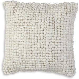 Signature Design by Ashley Aavie Farmhouse Square Wool Accent Pillow, 20 x 20 Inches, White