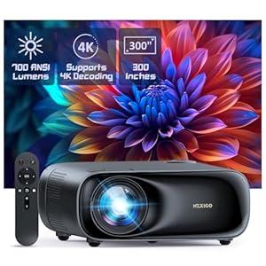 NexiGo PJ40 (Gen 3) Projector with WiFi and Bluetooth, D65 Calibrated, Native 1080P, 4K Supported, Projector for Outdoor Movies, 20W Speakers, Home Theater, Compatible w/ TV Stick, iOS, Android 