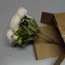 8 Bundles Artificial Peonies Flowers Boho Faux Flowers Arrangements Artificial Centerpiece Spring Bouquet Floral Wedding Decoration for Vase(Milk White)
