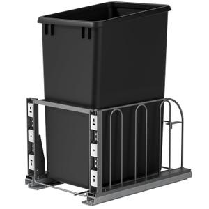 Pull Out Trash Can Under Cabinet with Soft-Close Slides, Heavy Duty Under Sink Trash Can Kit for Kitchen, Garbage Can Not Included, Requires Minimum Cabinets Opening 14" W X 19" D