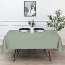 sancua Rectangle Tablecloth - 60 x 84 Inch - Stain and Wrinkle Resistant Washable Polyester Table Cloth, Decorative Fabric Table Cover for Dining Tables, Buffet Parties and Camping, Sage Green