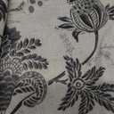 jinchan Floral Linen Tier Curtains 24 Inch Farmhouse Cafe Curtains Rod Pocket Country Flower Drapes for Small Windows for Kitchen Laundry Room Bathroom RV 2 Panels Light Filtering Black (Jacobean | Black on Beige)