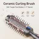 Thermal Brush 1.77", Long Lasting Hair Curling Iron Brush, Ionic Heated Round Brushes Makes Hair Smoother Get Natural Curls, 2 Temp Settings, Universal Voltage for Travel, Easy to Use, Rose Gold