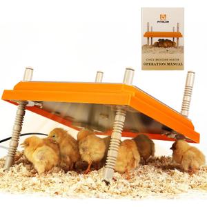 Brooder Heater for Chicks: Chick Brooder Heating Plate with Easy- Cleaning Plate Poultry Coop Heater Chicks Warmer 10" x 10" for 15 Chicks Adjustable Height Brooding Heater 15 Watts