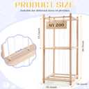 GLDZI Stuffed Animal Storage Zoo, Wooden Stuffed Animal Organizer with Elastic Cords for Boys Girls, Space Saving Toy Plushies Storage Holder for Playroom, Bedroom, Living Room (Burlywood, Small)