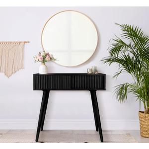 Console Table, Small Console Tables for Entryway31" Vanity Desk Fluted Dresser Side Table, Brown Entry Table Narrow Console Table Modern Hallway Table Modern Sofa Table for Living Room
