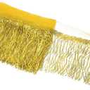 uxcell 10 Yards 10 Inch Shiny Sequined Tinsel Fringe Trim, Sparkling Spangle Curtain Fringe Paillette Lace Fabric Streamer for DIY Latin Dance Costume Clothing Birthday, Yellow