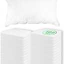 100 Count Bulk Packaged Disposable Pillow Covers, Eco-Friendly Waterproof Non-Woven, White 21" x 30", for Hospital, Spa, Guest Room, Travel