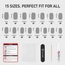 CurvLife Soft Gel Press on Nails Acrylic Fake Nails with Nude Ceramic Gradient Design Full Cover False Nails for Women Reusable Nail Kit