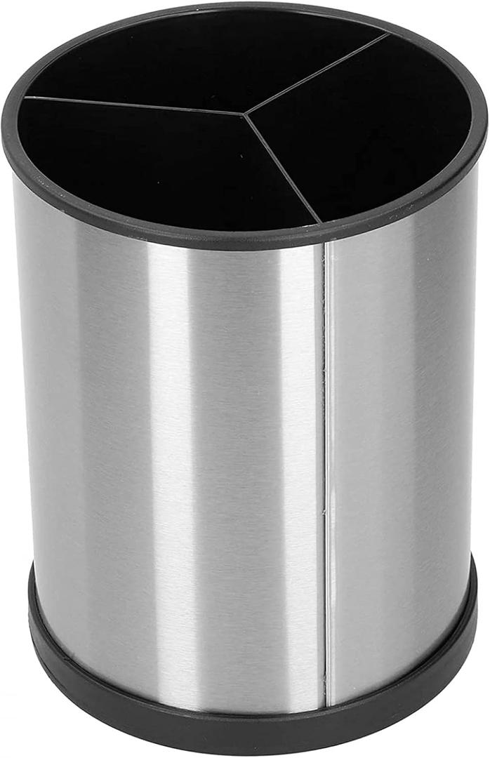 Rotating Kitchen Utensil Holder Stainless Steel Utensil Caddy Holder Cutlery Organizer for Chopsticks Forks Spoons