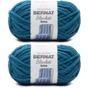 Bernat Blanket Extra Velveteal Yarn - 2 Pack of 300g/ 10.5oz - Polyester - 7 Jumbo - 97 Yards - Knitting/ Crochet