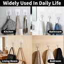 3 x Heavy Duty Adhesive Wall Hooks, Stainless Steel Sticky Hooks for Hanging, Towel & Coat Hooks Wall Mount, Waterproof Bathroom Hooks, Door Hooks for Hanging, No Drill, 44 lbs(Max) (10PC)