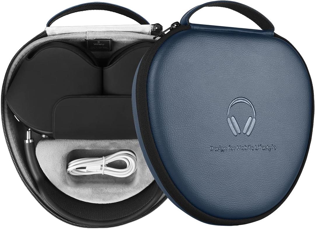 for Apple AirPods Max Case Accessory: WIWU AirPod Max Case with Sleep Mode | Airpod Max Accessories for Apple Headphones | Ultra-Slim Travel Carrying Case | Portable Storage Bag | Blue