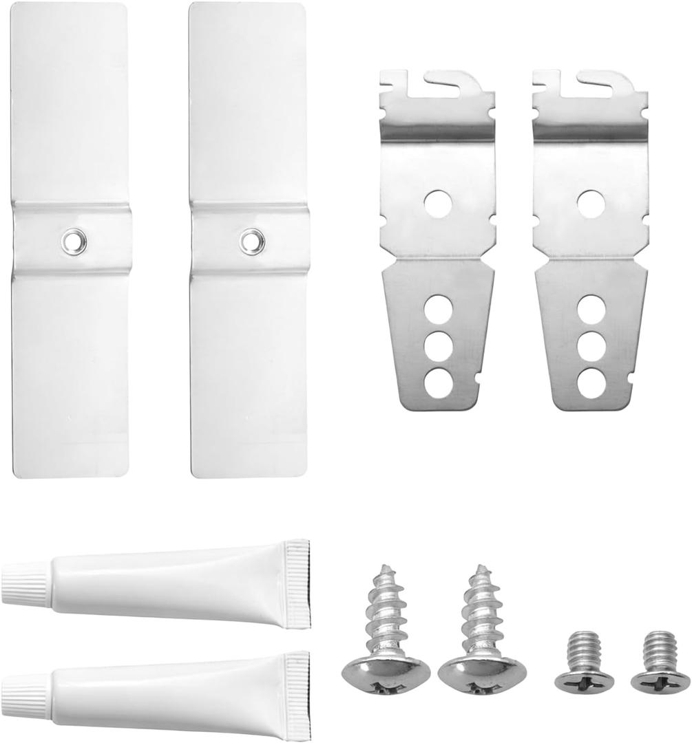 2 Pack Granite Dishwasher Mounting Bracket Kit Fits for All Solid Surfaces, Quartz, Corian, Granite, and Marble Countertops, Dishwasher Mounting Clips with Screws Replace 8269145 AP6012289