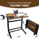 YIBOLIN'S Couch Table Tray - Foldable TV Dinner Tray Table with No Assembly, Large Surface Laptop Stand for Couch, C-Shaped Bed Tray, Sturdy Slide-Under Sofa Table (16" Extra Wide), 23.23 x 15.35 x 28.25 inches