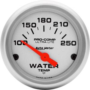 Auto Meter 4337 Ultra-Lite Electric Water Temperature Gauge, Silver
