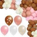 131 Pcs Cielito Lindo Party Decoration Platos De Barro Fiesta Balloons Arch Kit Backdrop Mexican Talavera Party Decorations for Wedding Birthday Baby Shower Bridal Engagement Photo Supplies(Pink)