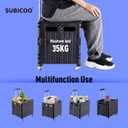 SUBICOO Folding Utility Cart Portable Rolling Crate Handcart Shopping Trolley Collapsible Tool Box, with Lid, on 4 Rotate Wheels, for Grocery, Shopping, Office, Teacher, Camp(Black)