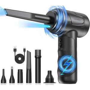 Compressed Air Duster-Cordless Air Blower-Electric Air Duster for Cleaning Keyboard PC-Air Cleaning Kit-3 Speed Duster Cleaner with LED-Light-no Canned air dusters-car Dusters