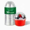 LIDS ONLY: Dome-Shaped Lids, 50 Transparent Plastic Lids For 5 Ounce Coppetta To Go Cups - Cups Sold Separately, Disposable, Clear Plastic Dessert Cups Lids, For Dessert Takeaways- Restaurantware