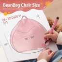 2FT Bean Bag Chair,2' Bean Bags with Handle,Small Beanbag Chair | Comfy Beanbag with Memory Foam Filled,Teardrop Bean Bag Sofa with Washable Velvet Cover for Bedroom,Living Room-Light Pink, 2FT-28"x28"x22"