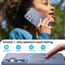 HuwaiH Magnetic Stand for Samsung Galaxy S24 Case, Military-Grade Protection, Anti-Fingerprint Anti-Scratch Translucent Matte Phone case for Samsung Galaxy S24(Light Blue)