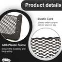 Frienda 2 Pcs ABS Plastic Frame Car Storage Net Bag Phone Car Mesh Net Holder RV Storage Boat Cargo Pocket Organizer Framed Mesh Pocket with Screws for Auto RV (13.8 x 5 Inch)