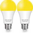 Yellow Bug Light Bulbs Outdoor, 150W Equivalent A19 Yellow Bug Lights for Outside, 13W High Brightness 1800K for Porch Lights, Not-Dimmable A19 Bulb for Patio, Deck, Backyard, Hallway, 2 Pack