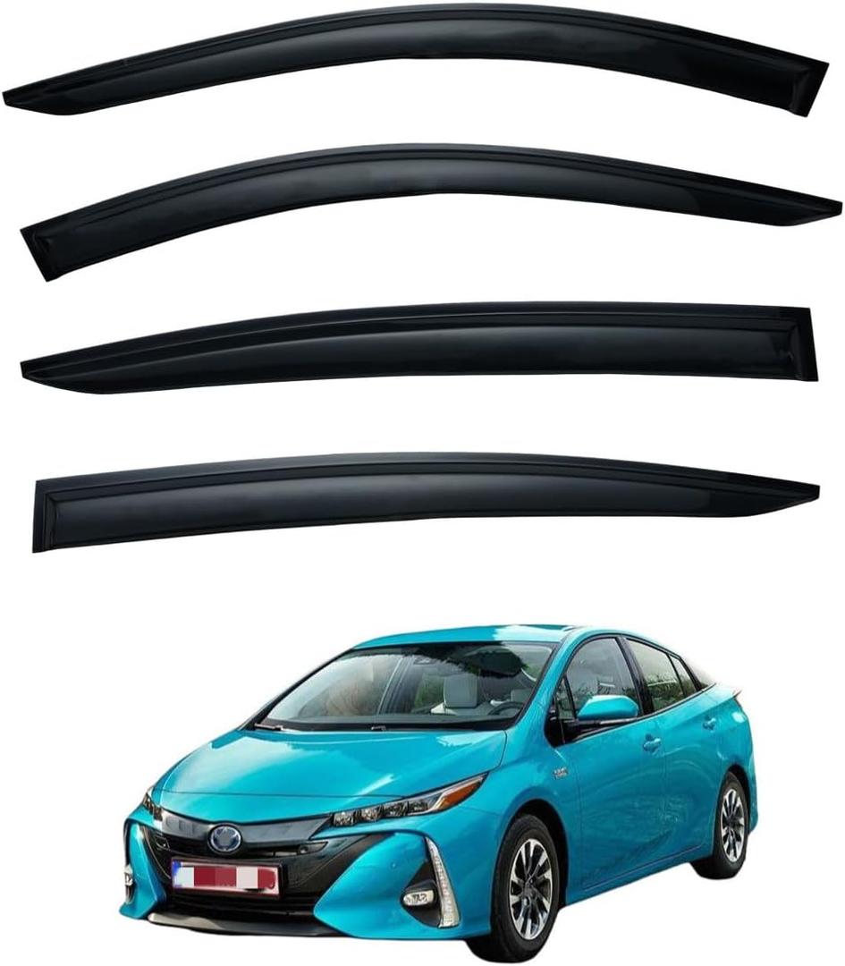 Yakitoko Window Visors Vent Sun Shade Rain Guards for Toyota Prius 2016-2022 Black 4PCS
