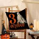 Halloween Ghost Boo Pillow Covers Trick or Treat 18 x 18 Inch Throw Pillows, Spooky Pumpkin Tree Decorative Farmhouse Seasonal Cushion Case for Sofa Couch Set of 4