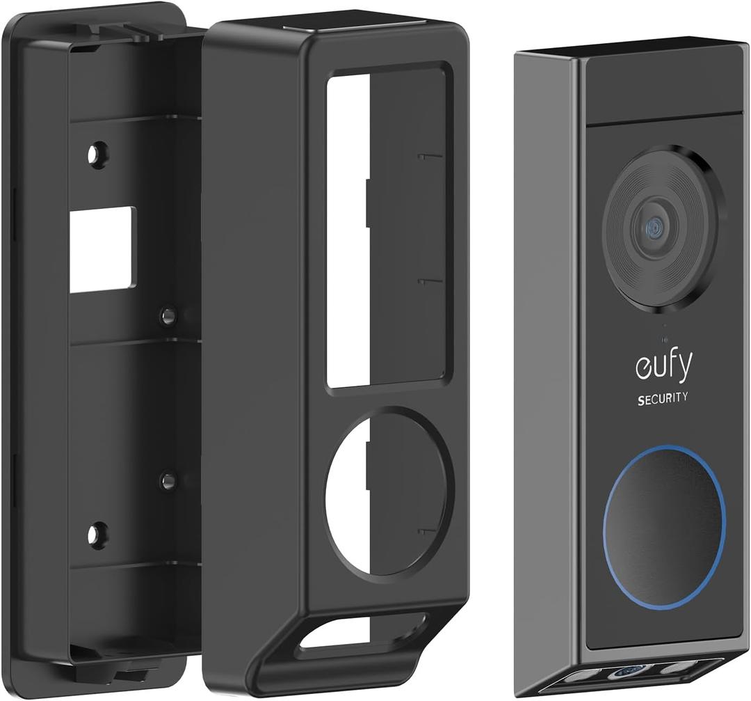 Adhesive Doorbell Mount for Eufy E340 Camera, No-Drill Adjustable Wedge Bracket for Video Doorbell, Not Block Motion Sensor, Easy Installation for Apartment Rental Office