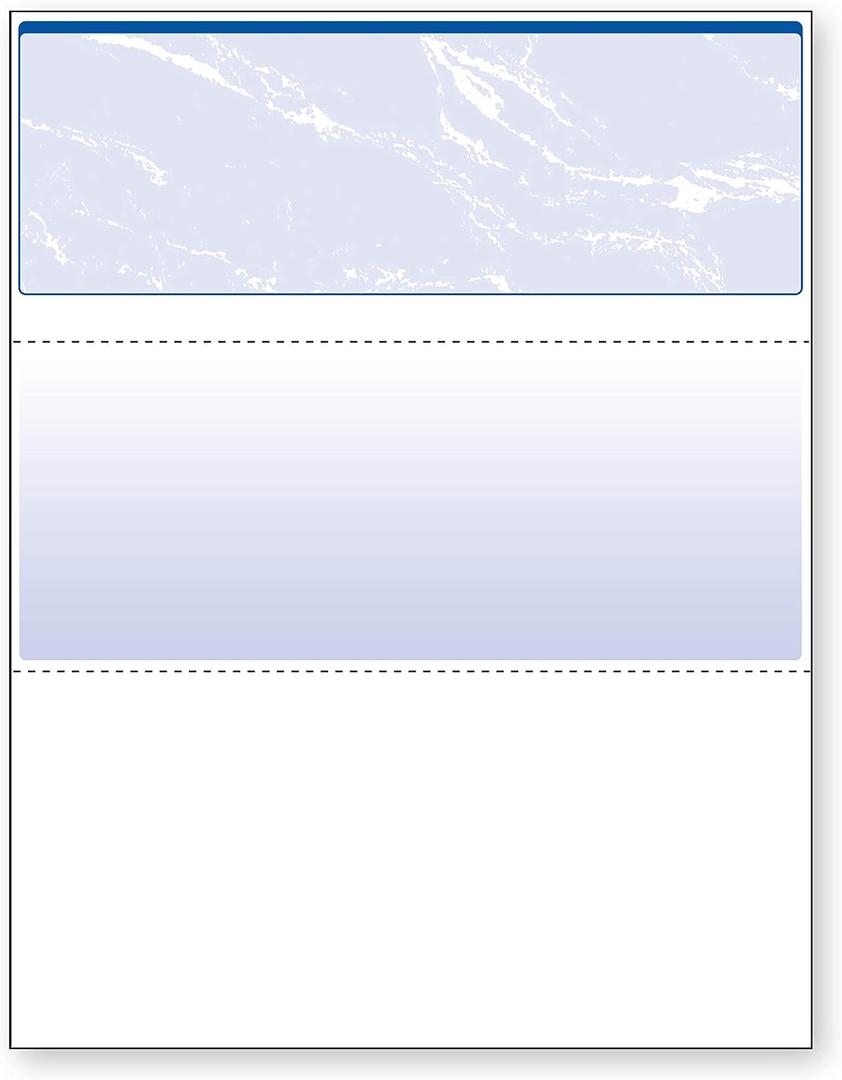 DocuGard Standard Blue Marble Top High Security Check Paper - Laser/Inkjet Printer Compatible - 11 Security Features - 500 Blank Business Checks