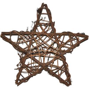 2pcs 12" Natural Rattan Vine Stars Treetop Decoration