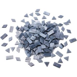 Lanyani Stained Glass Tiles for Mosaic, 200 Pieces Bulk Glass Mosaic Tile for Craft,Charcoal Grey
