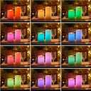 Luminara Outdoor Flameless LED Coloring Changing Candle Melted Edge 3.75" x 7" Real Moving Flame Battery Operated Timer Plastic Weather-Resistant