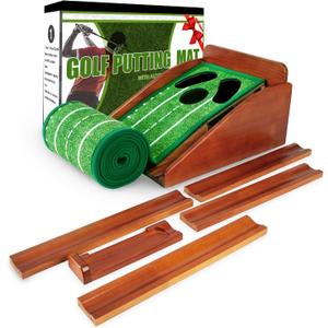 Putting Green Indoor,Golf Putting mat with Auto Ball Return Premium Golf Putting Mat for Home, Office, or Outdoors Golf Gift for Men & Women, Practice Anywhere