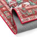 Christmas 3x5 Red Area Rug Santa Xmas Tree Holiday Decor Entryway Doormat Washable Non Slip Soft Low Pile Lightweight Mat for Living Room Bedroom Dining Room Bathroom