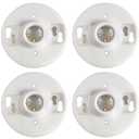 4 Pack Medium Base E26 Lamp Holder Socket Keyless Top Porcelain Light Bulb Socket for Installation on 3. 25 and 4 Junction Boxes Ceiling Light Fixture White Lampholder 660w 250v