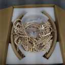 20" Boho Ceiling Fan with Light, Coastal Flush Mount Fandelier Ceiling Fans with Lights and Remote Control,Enclosed Beaded Caged with 6 Speeds for Bedroom Nursery Living Room