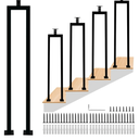 4 Pack U Shape 36" Stair Balusters with Adjustable Top Bracket for Staircase Interior, Baluster for Stair Handrail Indoor Steps by LukLoy