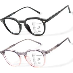 JO Progressive Multifocus Reading Glasses 2 Pack Women men Unisex Progressive Reader Multifocal Ultra-light Material