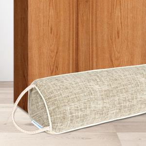 NABOWAN 30" Weighted Under Door Draft Stopper -Triangular Door Draft Blocker with Hook Loops for Easy Install, Save Energy, Home Room Essentials (Beige)