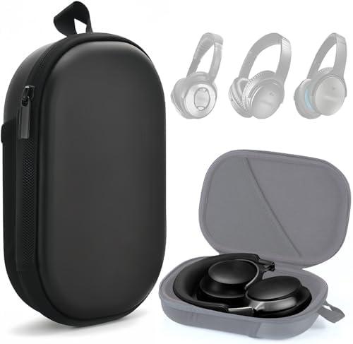 Honlyn Headphones Case for Bose QC45/QC35/QC25/QC15/Ultra Gaming Headset, QC25, PU Hard Shell Travel Carrying Case Bag with Cable Storage for Bose QC45 II, QC35 II Accessories