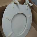 Soft Standard Vinyl Toilet Seat, Bone - 17 Inch Soft Vinyl Cover with Comfort Foam Cushioning - Fits All Standard Size Fixtures - Easy to Install Fantasia by Achim Home Decor