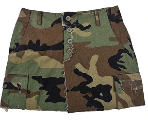 Women's Camo Mini Skirt High Waisted Cargo Camouflage ,SIZE XXL 