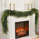 N&T NIETING 6FT Christmas Norfolk Pine Garland Real Touch Pine Artificial Faux Greenery Garlands Winter Christmas Garland for Table Mantle Fireplace Holiday Indoor Outdoor Xmas Decorations (1 Pc)