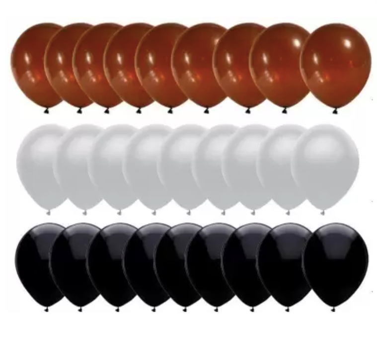 White Brown And Black Balloons