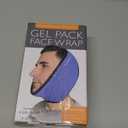 LotFancy Face Ice Pack Wrap for TMJ, Wisdom Teeth, with 4 Reusable Hot Cold Therapy Gel Packs, Pain Relief for Head, Oral and Facial Surgery, Dental Implants, Blue