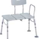 HOMLAND Tub Transfer Bench for Bathtub, FSA/HSA Eligible 400 lbs Heavy Duty Shower Chair with Backrest, Slip-Resistant Feet, Height Adjustable Shower Bench Shower Seat for Elderly and Disabled