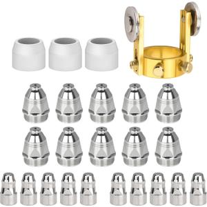 P-80 Plasma Cutter Torch Consumables, 24Pcs 1.5mm Cutting Torch Nozzle Tips Electrode Kits, For BTC800DP Plasma Cutter